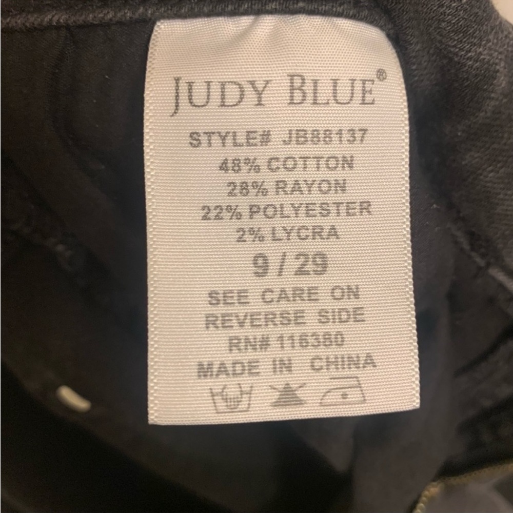 JUDY BLUE Slim Fit Stepped Distressed & Hem Jeans in Black Size 9/29 #JB88137 - Picture 8 of 10